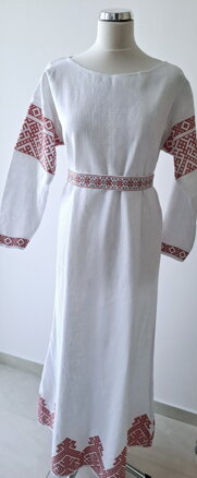 Ľanové vyšívané slovanské šaty