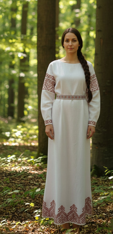 Ľanové vyšívané slovanské šaty