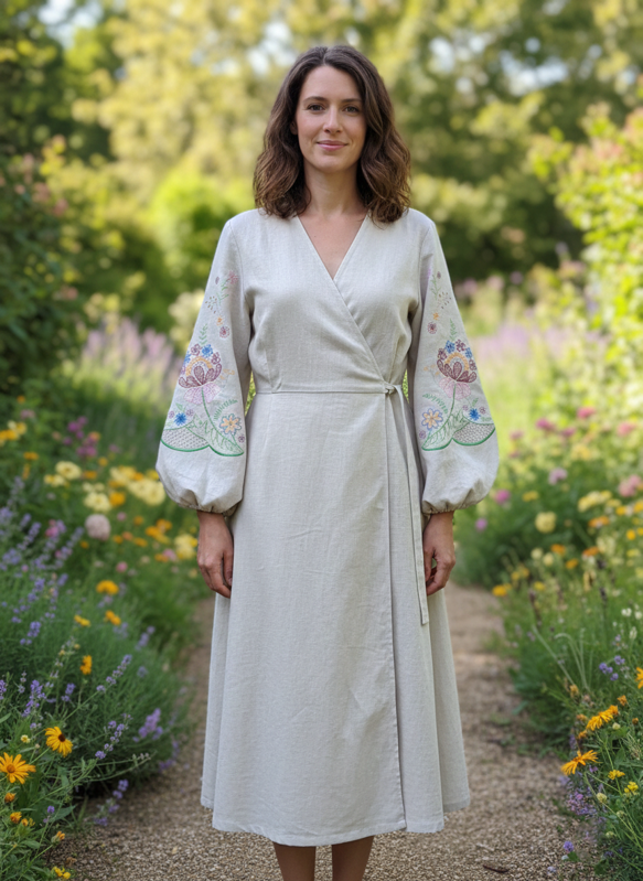 Vyšívané ľanové šaty