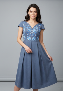 Vyšívané ľanové šaty