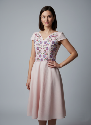 Ľanové vyšívané šaty