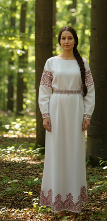 Ľanové vyšívané slovanské šaty