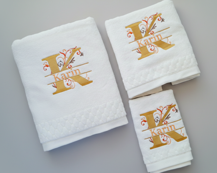 vyšívané uteráky s menom z egyptskej bavlny